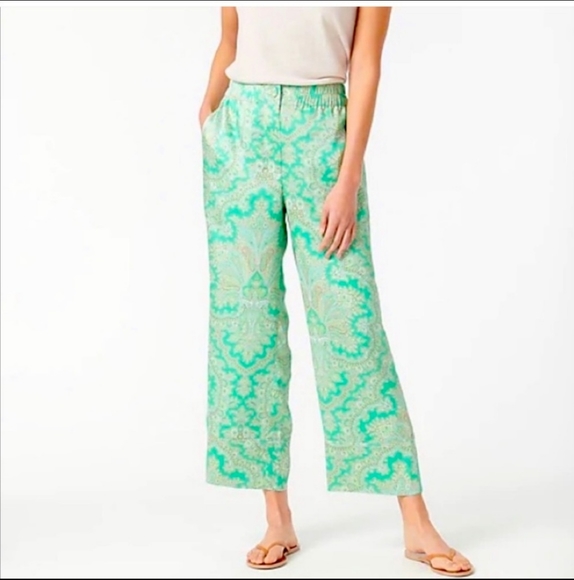 J. Crew Pants - 💚 NEW J CREW Paisley Silk Pants Size 6